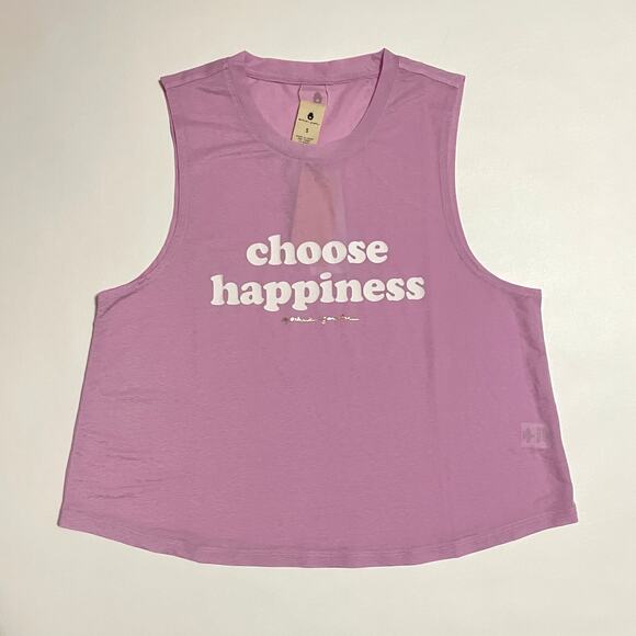 Spiritual Gangster Cropped Muscle Tank Size Small Choose Happiness Lavender NWT - Picture 5 of 16